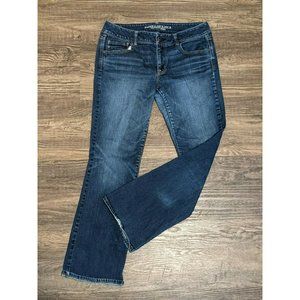 American Eagle Size 14 Regular Distressed Kick Boot Cut Stretch Jeans